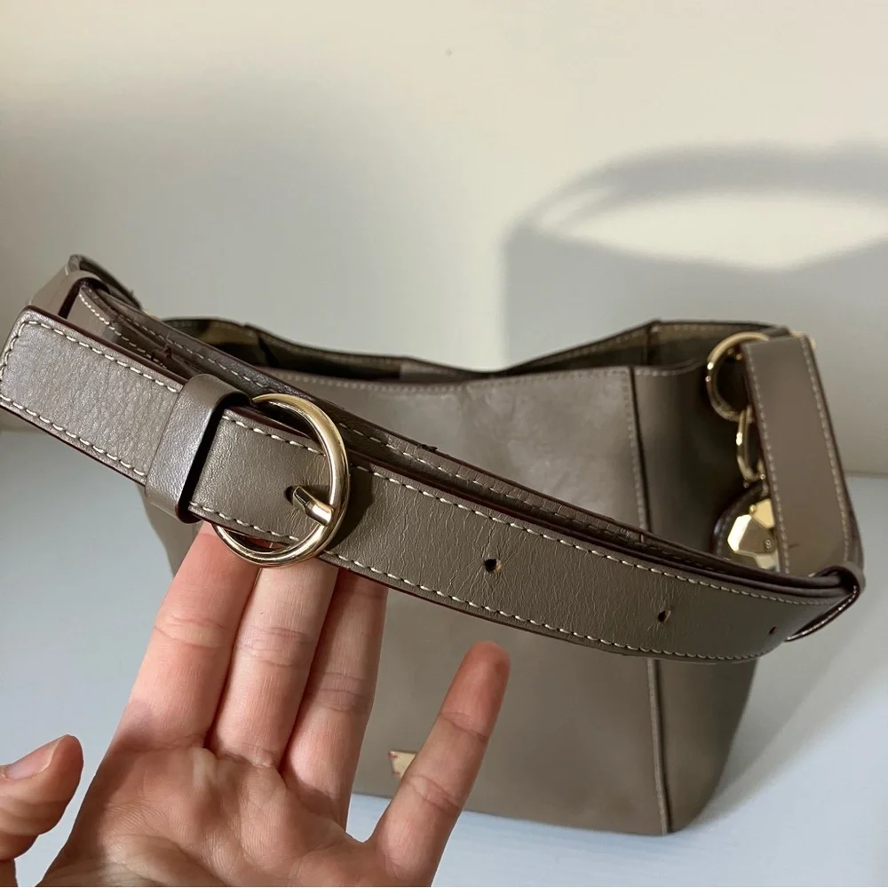 Frances Valentine Neutral Taupe June Slouchy Hobo Shoulder Bag